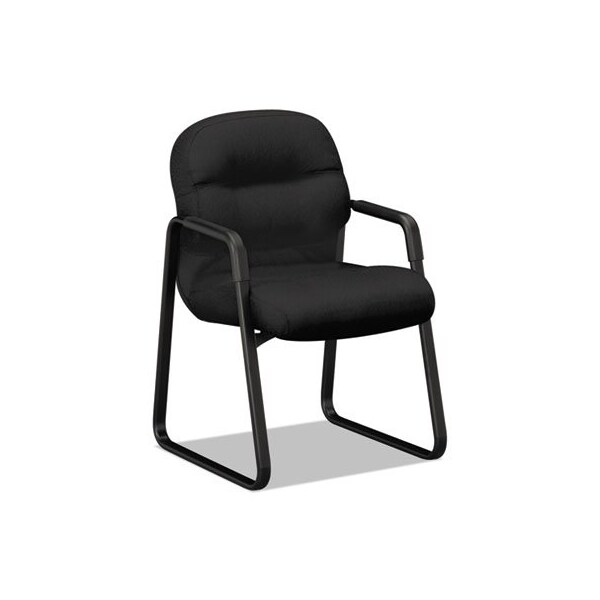 Hon 0T, PILLOW-SOFT 2090 SERIES GUEST ARM CHAIR, 23.25in X 28in X 36in, BLACK SEAT/BLACK BACK, BLACK BASE 2093CU10T - main
